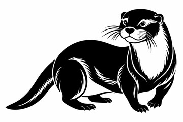 otter line art silhouette vector illustration
