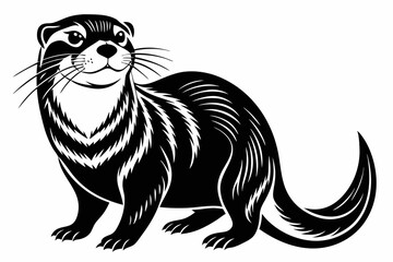 otter line art silhouette vector illustration