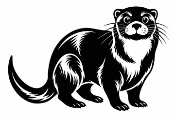 otter line art silhouette vector illustration
