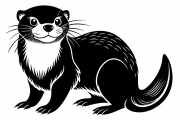 otter line art silhouette vector illustration