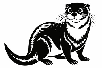 otter line art silhouette vector illustration