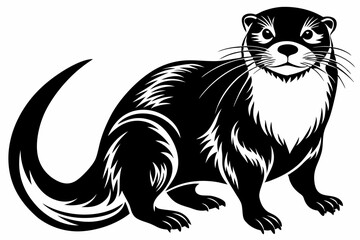 otter line art silhouette vector illustration