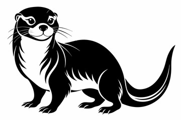 otter line art silhouette vector illustration