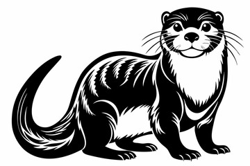 otter line art silhouette vector illustration