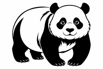 panda line art silhouette vector illustration