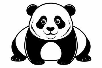 panda line art silhouette vector illustration