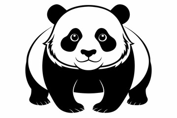 panda line art silhouette vector illustration