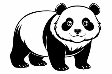 panda line art silhouette vector illustration
