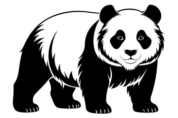 panda line art silhouette vector illustration