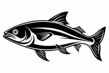 salmon fish line art silhouette vector illustration