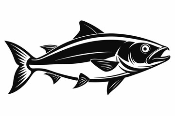 salmon fish line art silhouette vector illustration