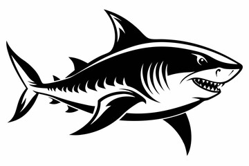 shark line art silhouette vector illustration