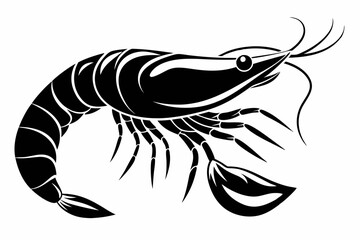 shrimp line art silhouette vector illustration