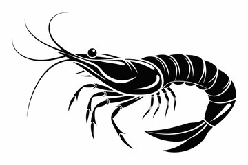 shrimp line art silhouette vector illustration