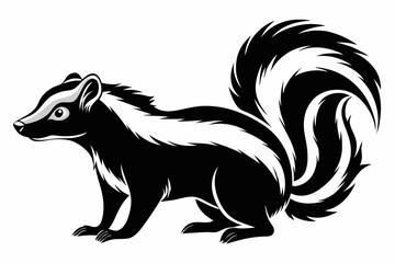 skunk line art silhouette vector illustration