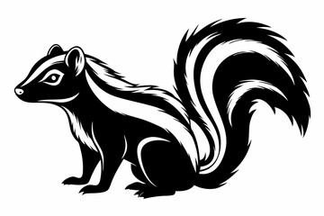 skunk line art silhouette vector illustration