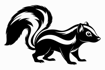 skunk line art silhouette vector illustration
