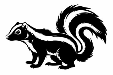 skunk line art silhouette vector illustration