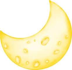 watercolor cresent moon © Je