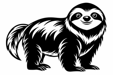 sloth line art silhouette vector illustration