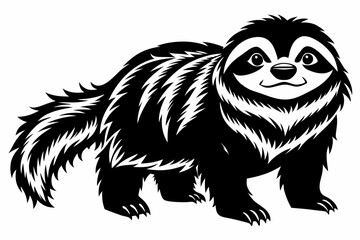 sloth line art silhouette vector illustration