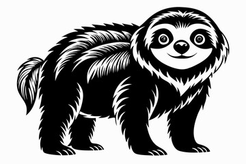 sloth line art silhouette vector illustration