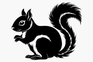 squirrel line art silhouette vector illustration