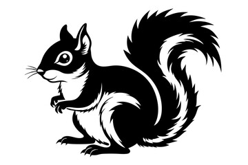 squirrel line art silhouette vector illustration