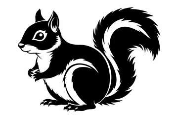 squirrel line art silhouette vector illustration