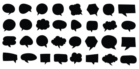 Speech bubble set. Collection of empty speech bubbles. Comic speech bubble. Retro empty comic bubble. Vector illustration