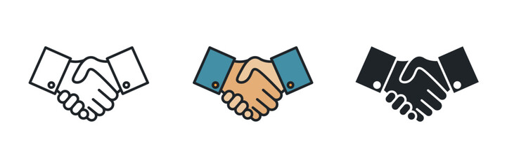 Handshake icon symbol vector illustration isolated on white background