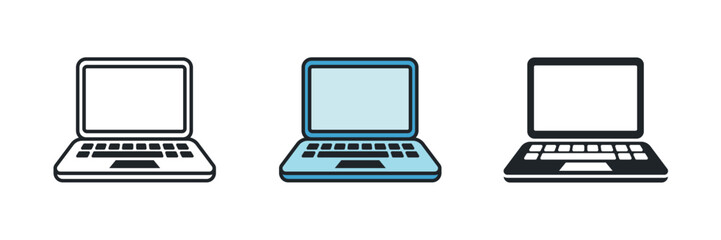 Laptop icon symbol vector illustration isolated on white background