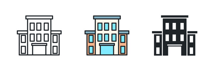 Office Building icon symbol vector illustration isolated on white background
