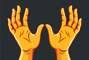 Obraz premium Yellow painted jazz musician hands in expressive pose for music blogs, articles about jazz performance, International Jazz Day materials, and artistic music education resources