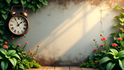Title: Vibrant Springtime Background with Distressed Texture

