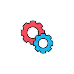 Gear Setting icon symbol vector illustration isolated on white background