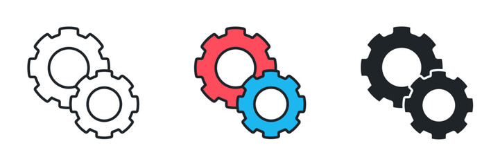 Gear Setting icon symbol vector illustration isolated on white background