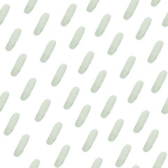 Watercolor seamless pattern with mint green strokes. Isolated on white background. Hand drawn clipart. Perfect for card, fabric, tags, invitation, printing, wrapping.
