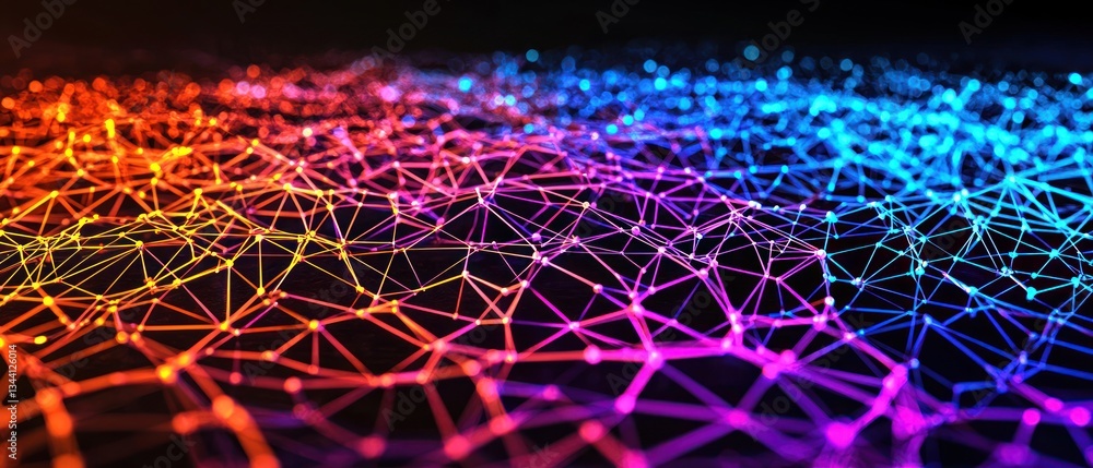 Aufkleber abstract colorful network connection