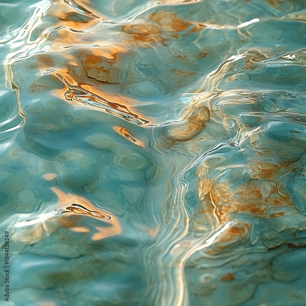 Poster abstract water surface with mesmerizing patterns and color variations