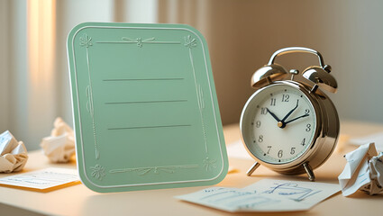 Mint Green Rectangular Reminder Sticky Note Isolated on White Background

