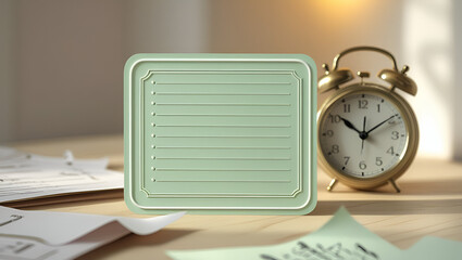 Mint Green Rectangular Reminder Sticky Note Isolated on White Background

