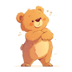 Fototapeta premium Adorable and Playful Bear Engaged in Various Activities, Minimalist and Logo-Style Designs illustrator