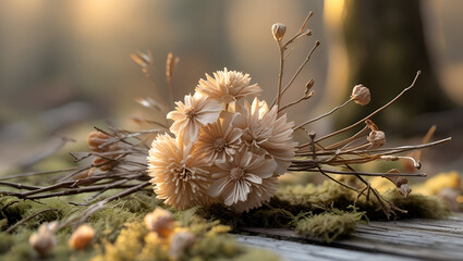 Title: Serene Natural Background with Warm Golden Light

