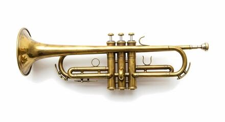 Obraz premium Vintage Trumpet on White