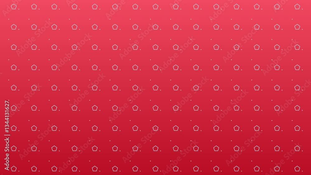 Poster seamless loopable small pentagon swirl pattern on gradient red background - loopable animation backg