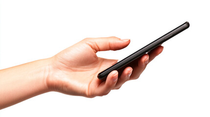 Naklejka premium Hand holding smartphone with blank screen