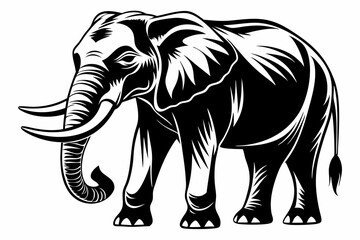 elephant line art silhouette vector illustration