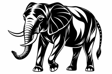 elephant line art silhouette vector illustration