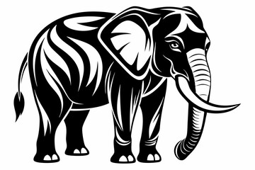 elephant line art silhouette vector illustration